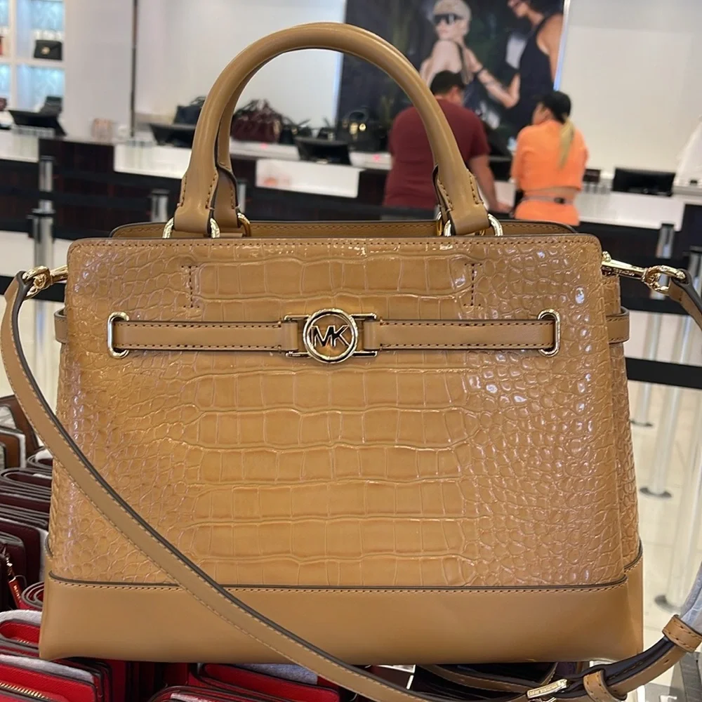 MICHAEL KORS Reed Lg Leather Belted Satchel Crossbody Handbag CZ
Deer Crocodile - Picture 5 of 16